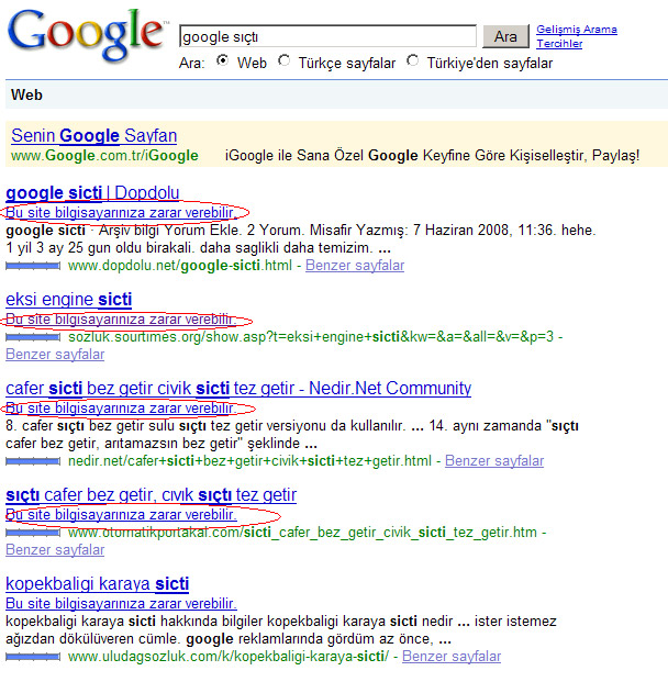 Google Sonuç denyo